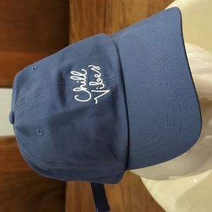 Victoria's secret Blue baseball cap hat chill vibes NWOT Pink Brand 🩷